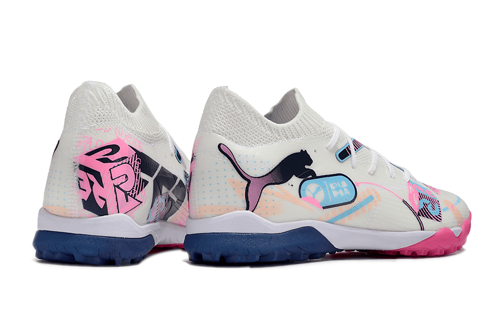 Puma Future 7 Tartan - White, Navy, and Pink